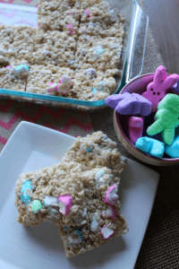 Delicious crisped rice treats with a PEEPS surprise!