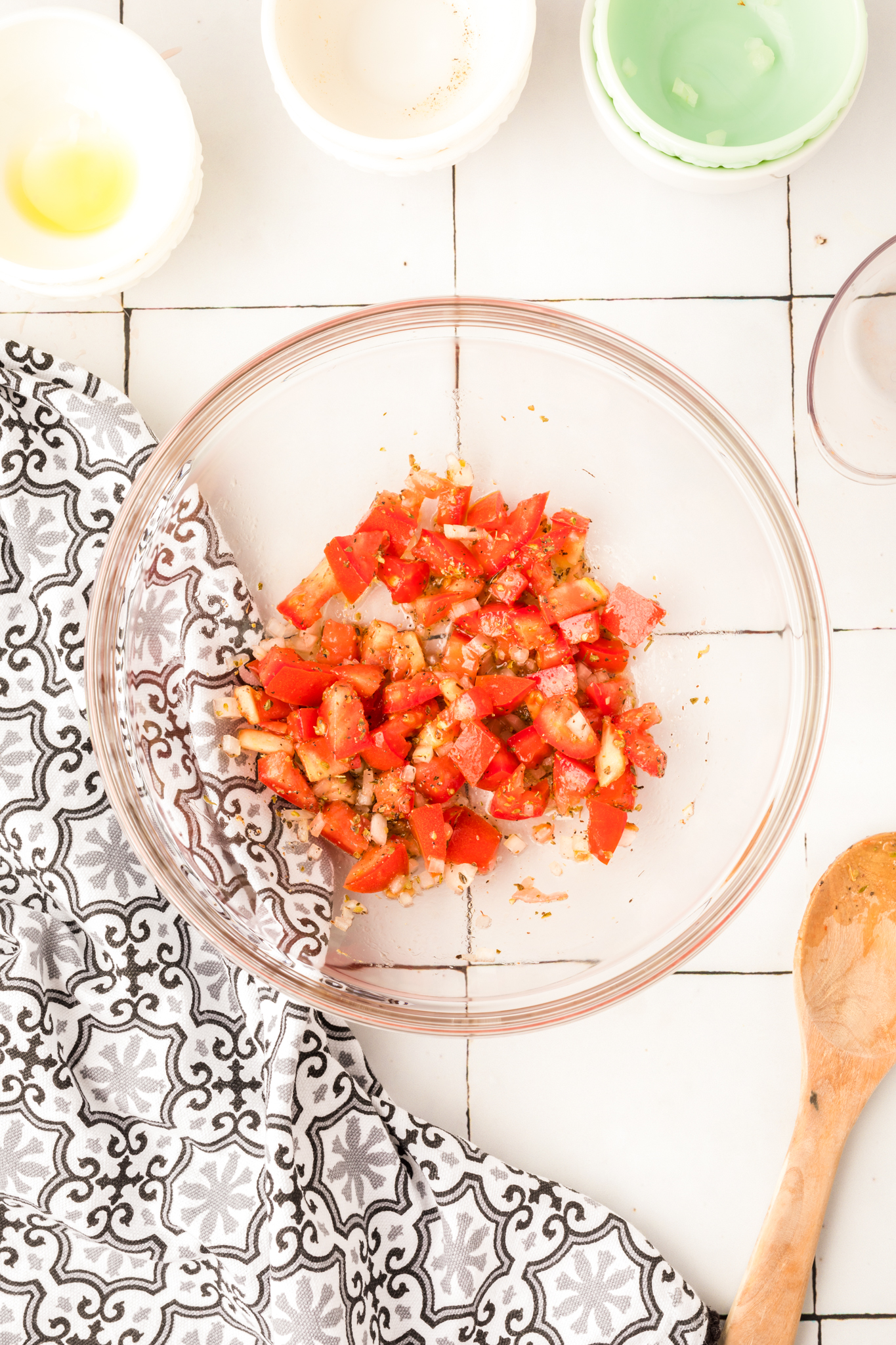A photo of tomato relish in a bowl