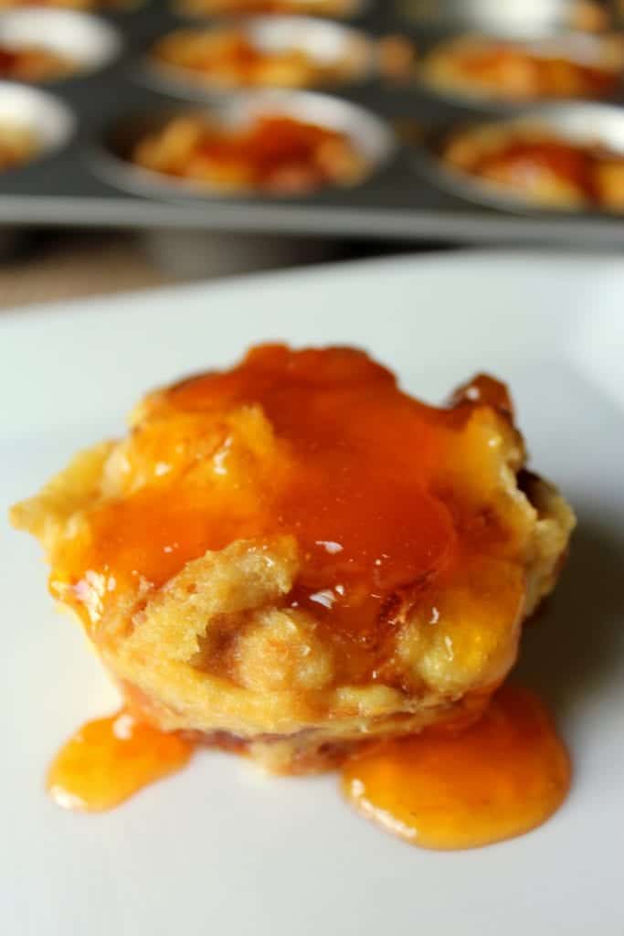 Breakfast Bread Pudding Muffins with Apricot Glaze | Blackberry Babe
