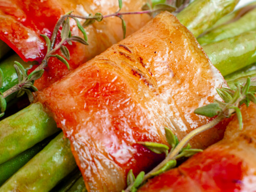 bacon wrapped green beans with catalina dressing Green Bean Bundles