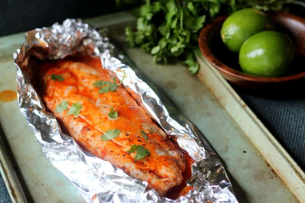 Baked Red Snapper with Spicy Honey Lime Sauce