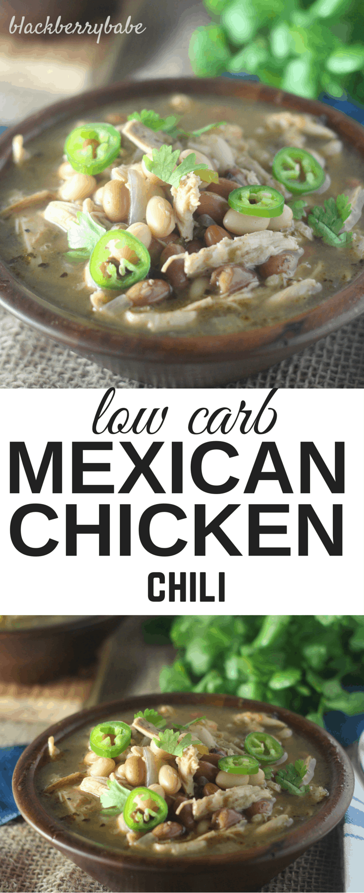 Low Carb Mexican Chicken Chili #NutritionMatters www.blackberrybabe.com