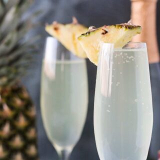 Pineapple Mimosas made with three easy ingredients!
