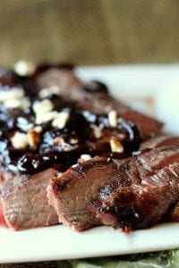 Grilled Flank Steak with Caramelized Onion Sauce