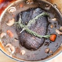 Braised Beef Pot Roast with Red Wine and Mushrooms