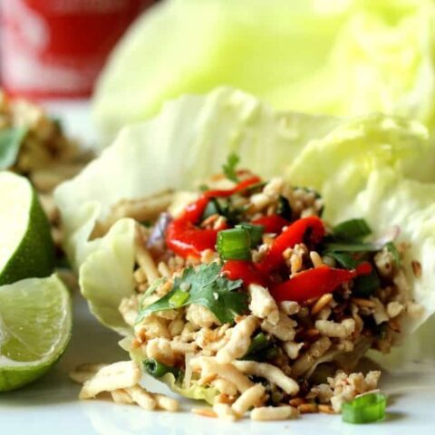 Thai Chicken Larb Lettuce Wraps (Easy Laab Gai)