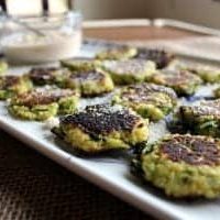 Mini Parmesan Zucchini Fritters with Spicy Remoulade Dipping Sauce