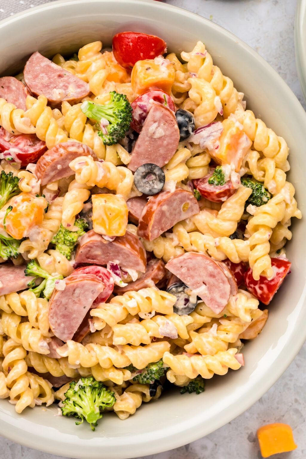 The Best Creamy Pasta Salad (with Summer Sausage) - Recipe by ...