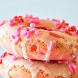 Baked Strawberry Donuts - Strawberry Cake Donut Recipe