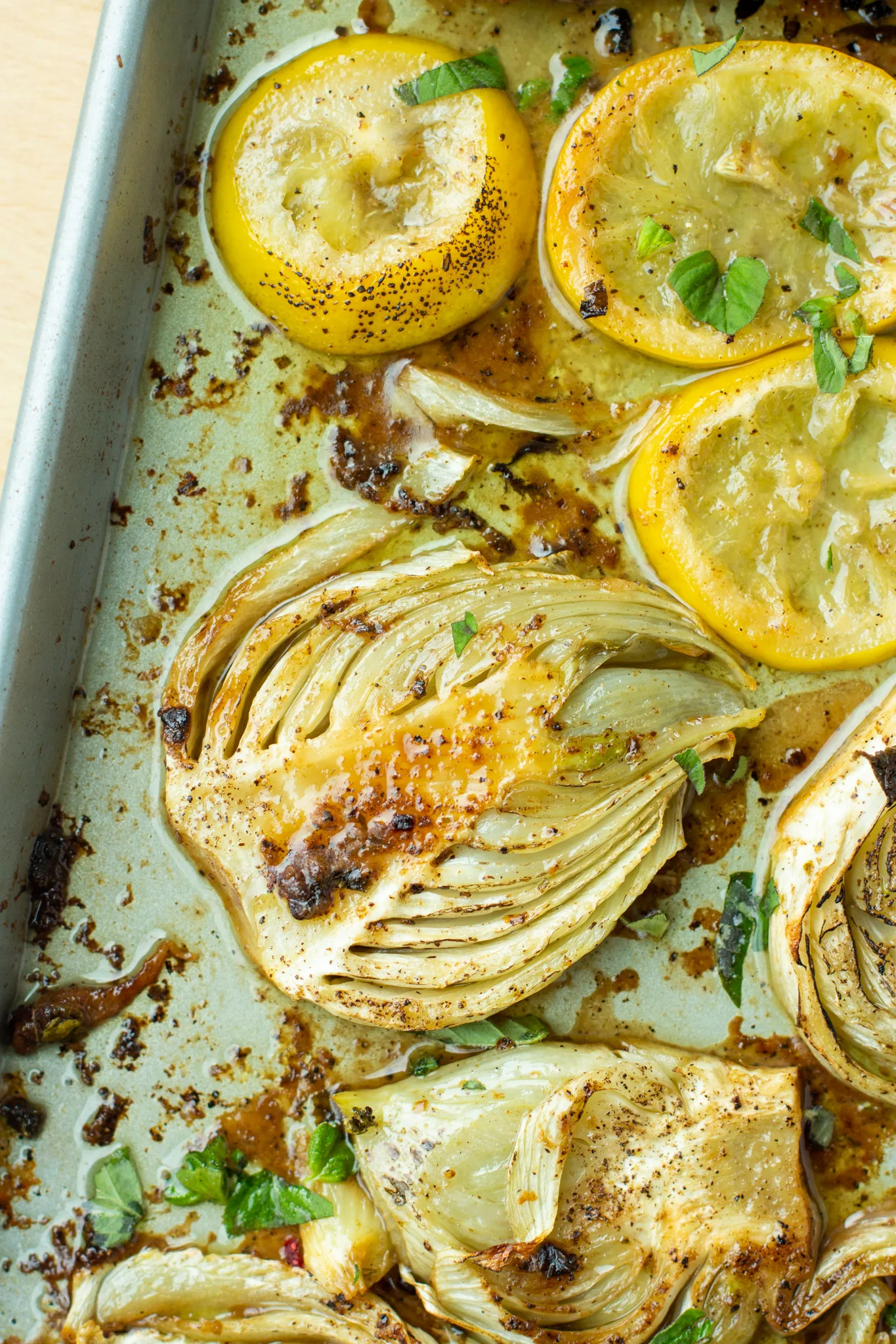 a photo of roasted fennel and lemon