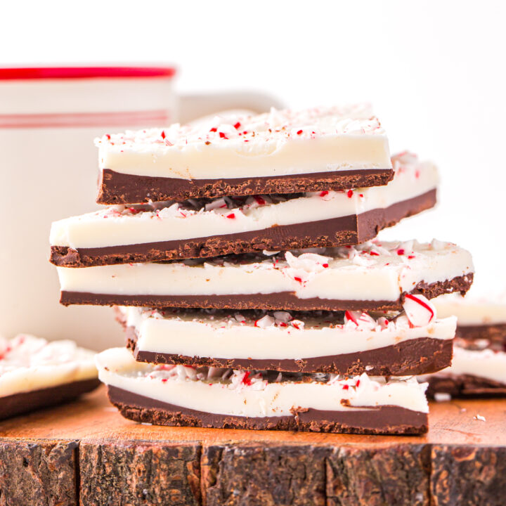 A photo of Peppermint Chocolate Bark | Easy Christmas Candy Recipe with Few Ingredients