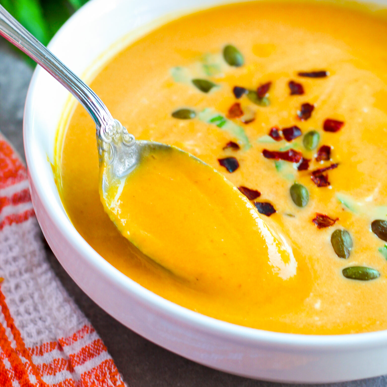 The Easiest Creamy Pumpkin Soup - Fall Soup Recipe