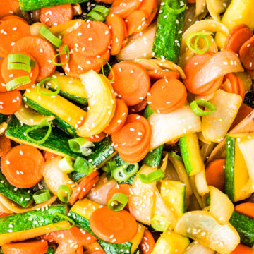 A close up photo of cooked hibachi vegetables