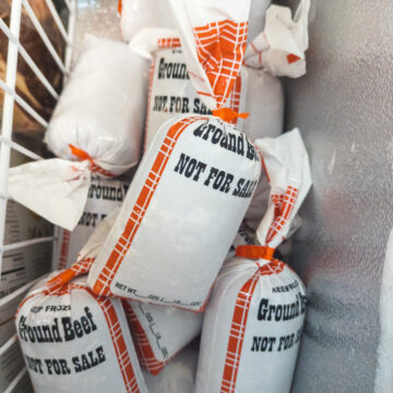 a photo of ground beef in a deep freezer