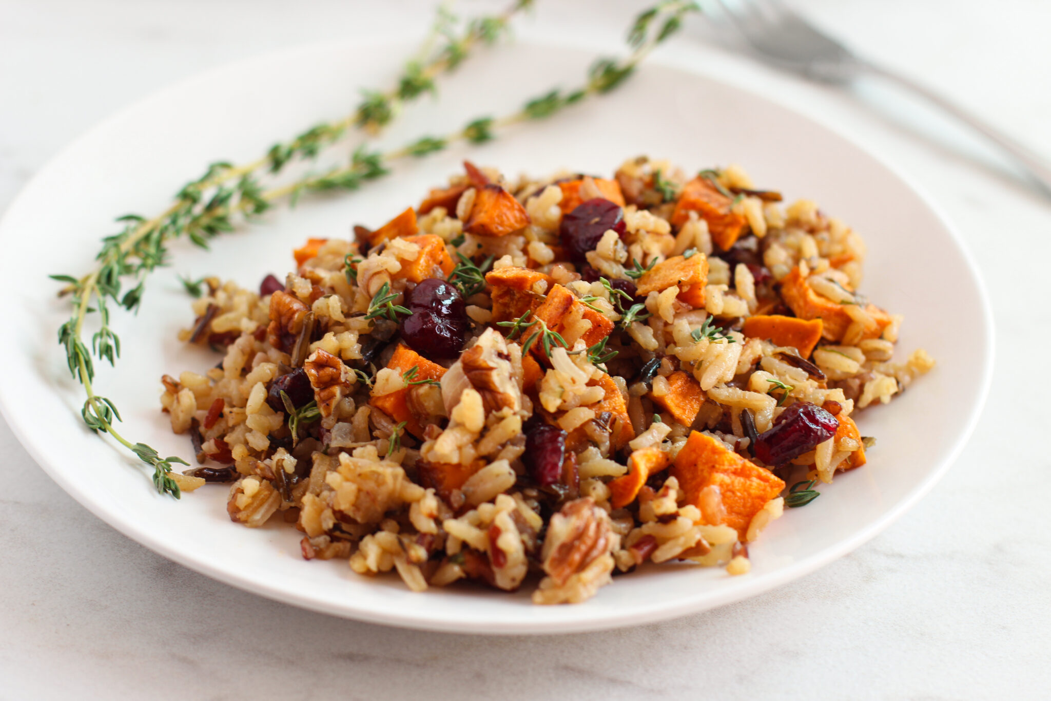 Thanksgiving Rice with Cranberries and Sweet Potatoes