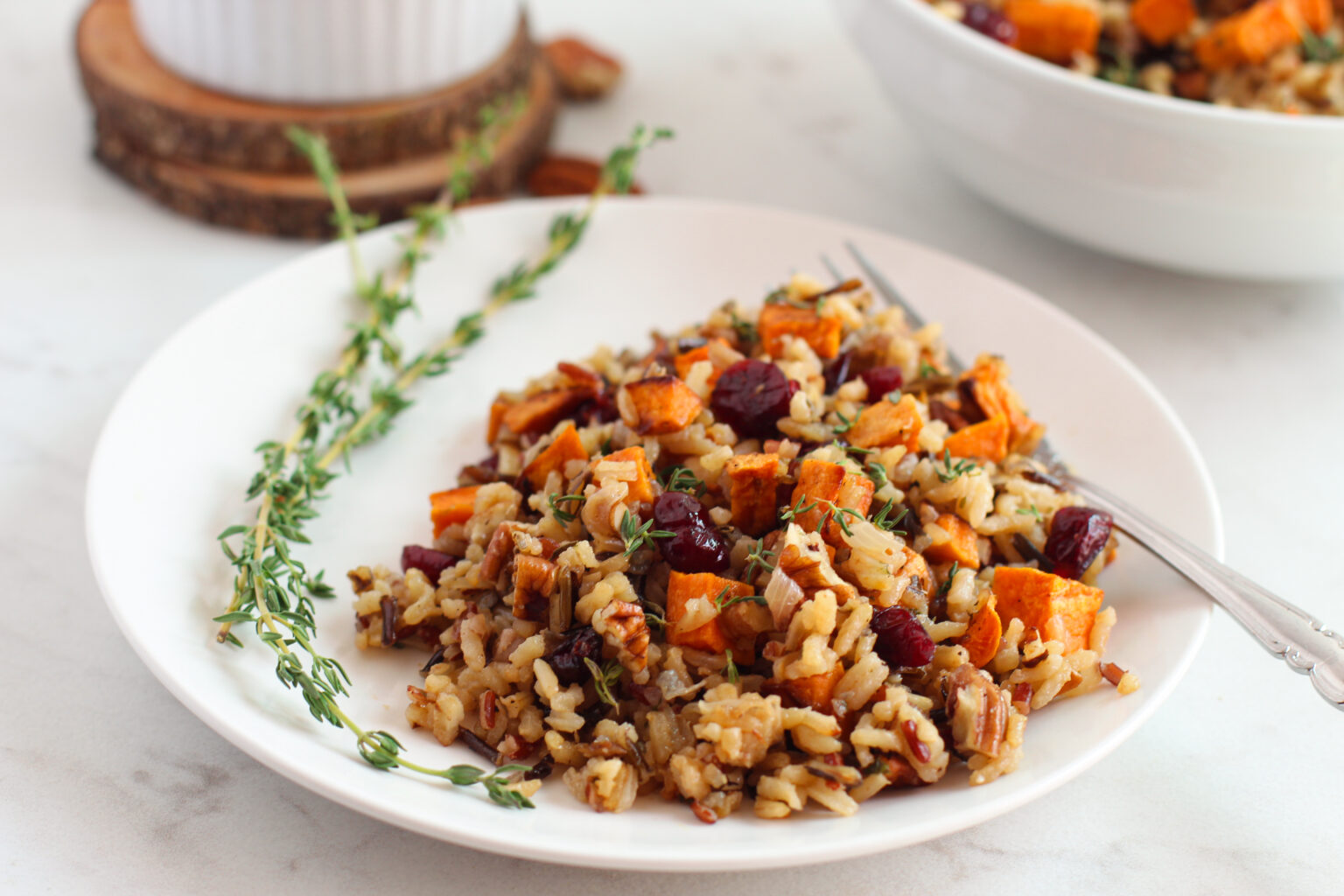 Thanksgiving Rice with Cranberries and Sweet Potatoes