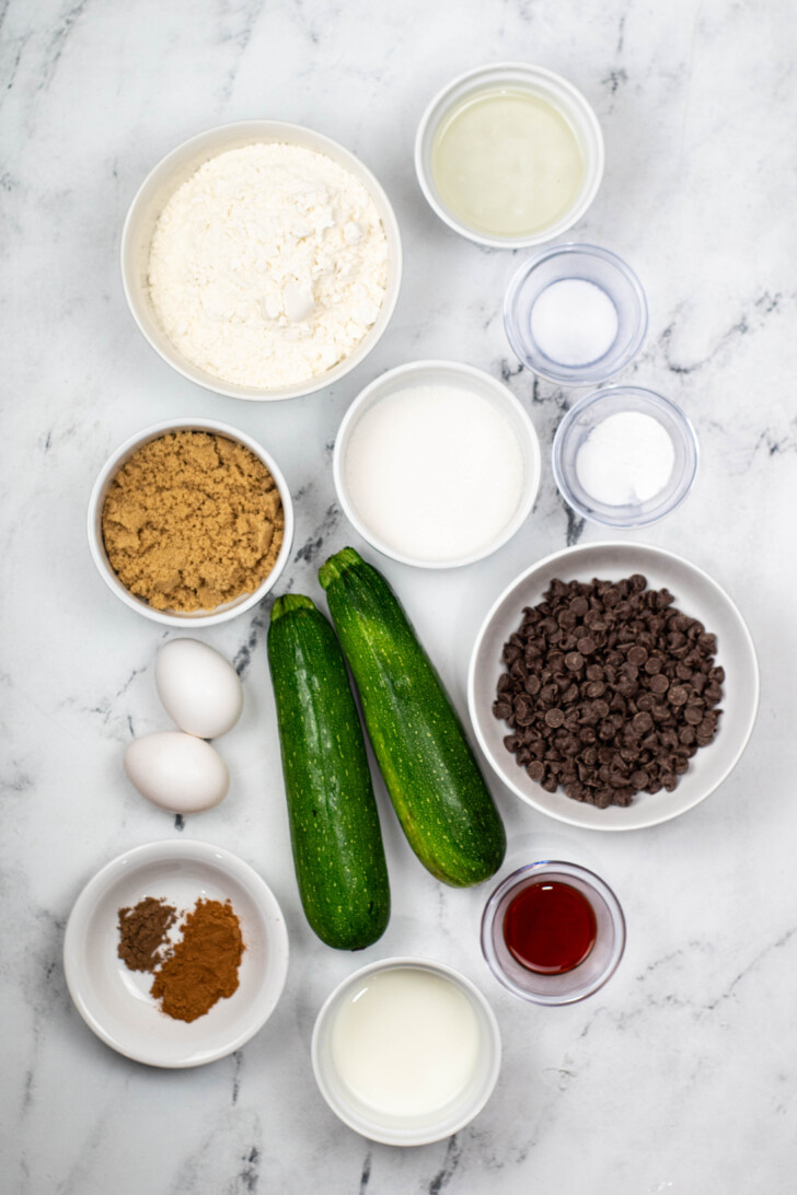 ingredients for zucchini muffins