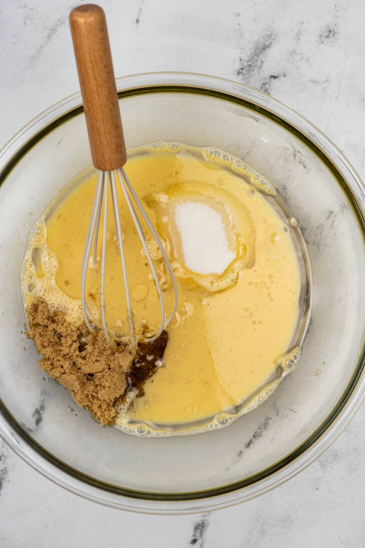 wet ingredients for zucchini muffins