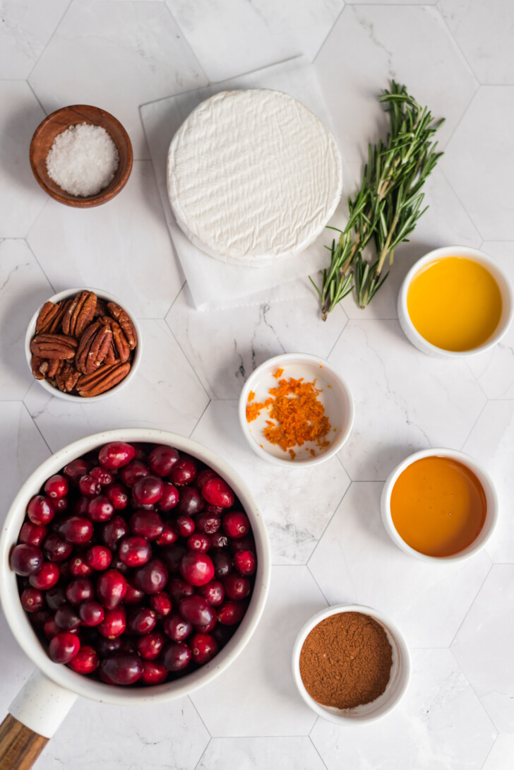 ingredients for cranberry baked brie