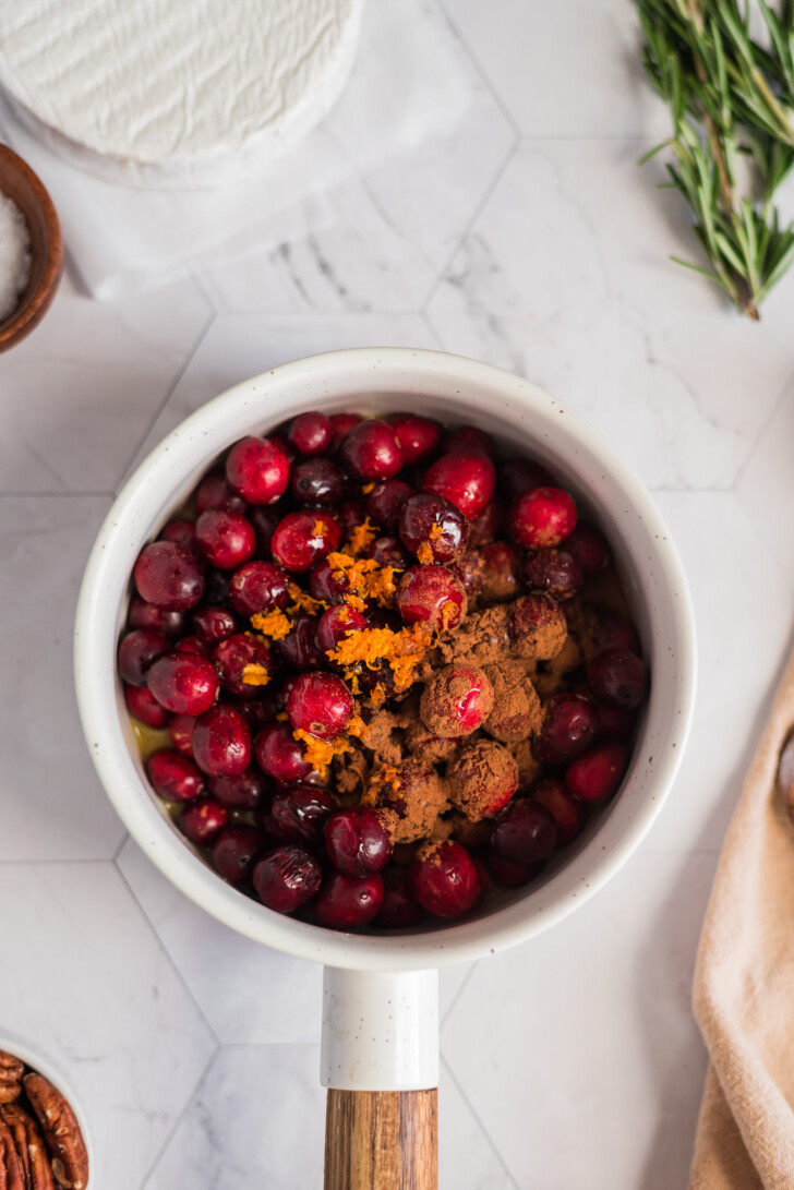 cranberry compote in a pan