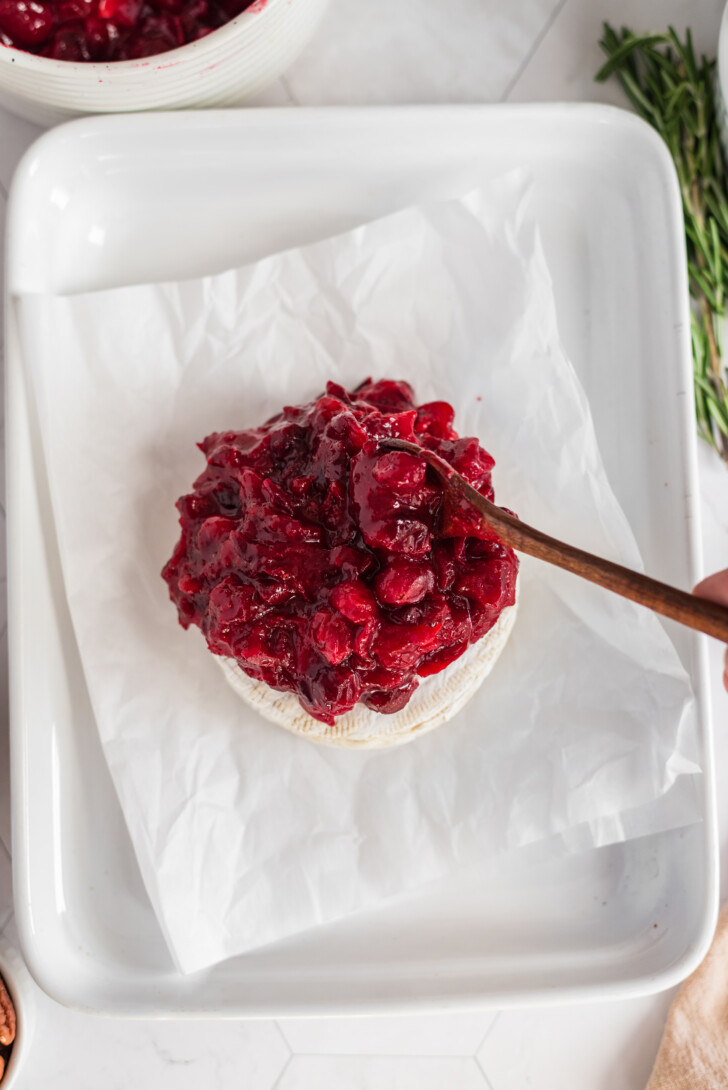 cranberry compote on brie