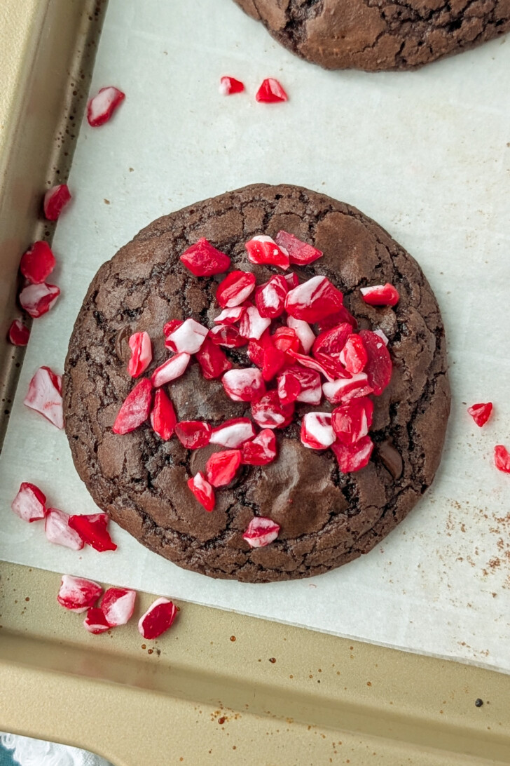 brownie cookie with peppermint