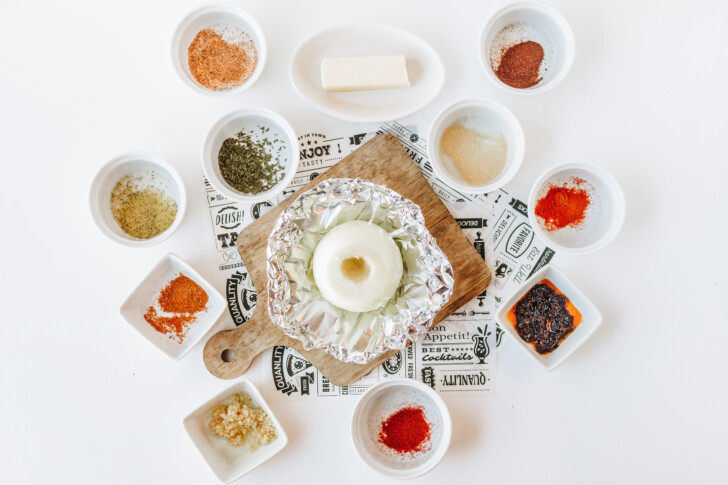 onion boil recipe ingredients on a table
