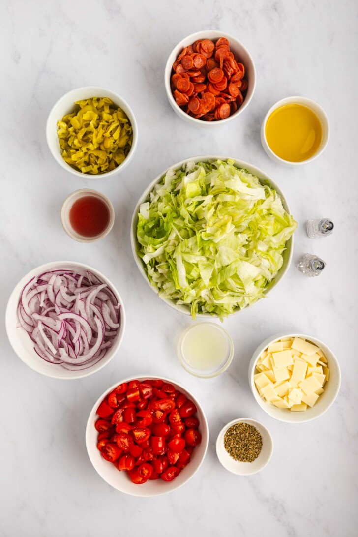 ingredients for grinder salad