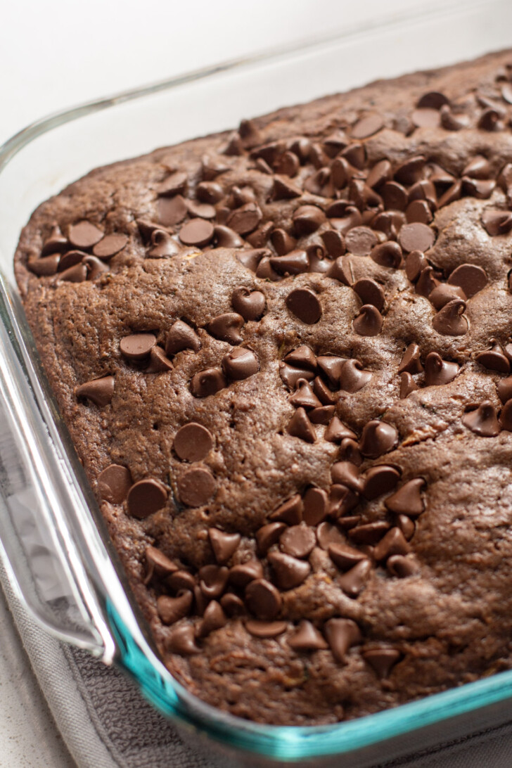 chocolate cake in a 9x13 pan