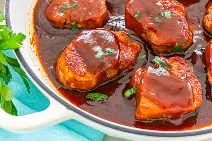 pork loin medallions in barbecue sauce