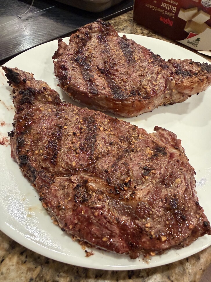 a grass fed grilled ribeye steak from Hungryroot