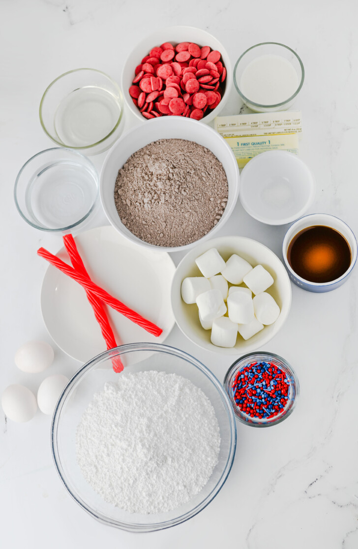 ingredients for firecracker cupcakes