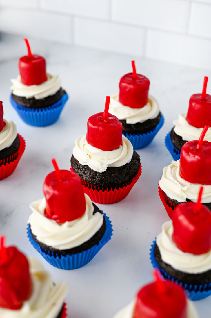 patriotic topped cupcakes
