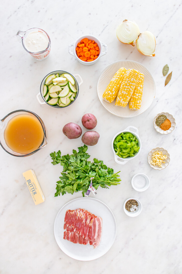 ingredients for corn chowder