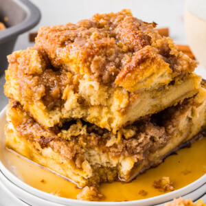 slices of pumpkin french toast on a plate