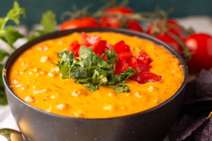 a bowl of Rotel dip