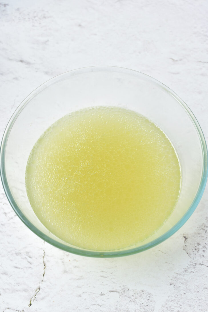 turkey stock in a bowl