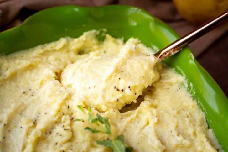 a spoonful of mashed potatoes